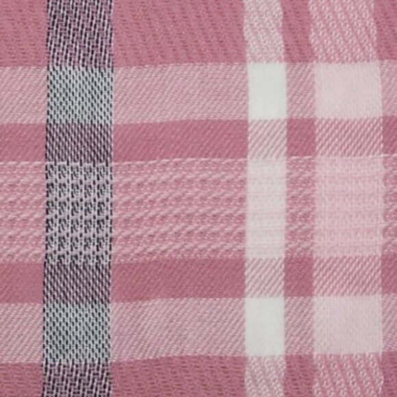 J. Jill Pink Iced Mauve Multi Fringe Plaid Square Scarf Western Cowgirl - Picture 3 of 5